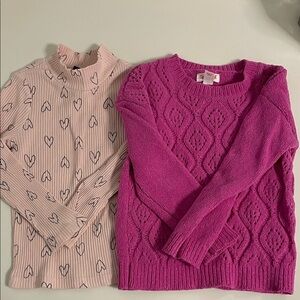 Pink and Cream Heart Sweater Set